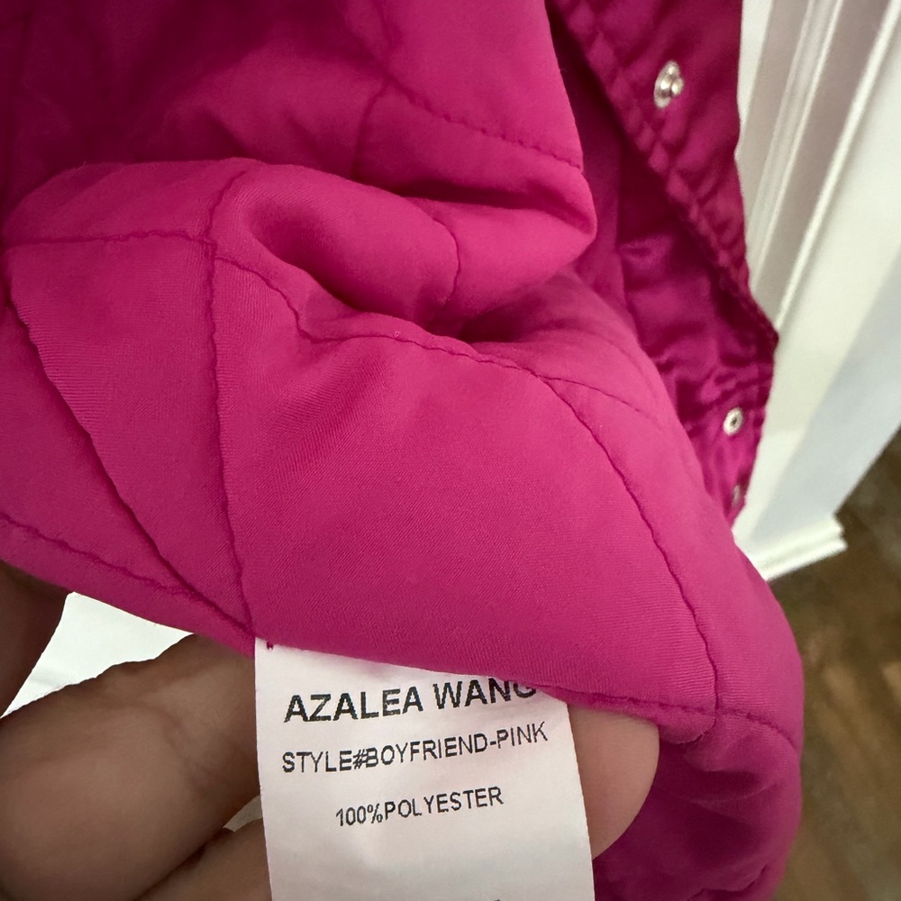 Azalea Wang Boyfriend style Oversized Satin pink Bomber‎ Jacket size large - Picture 8 of 8